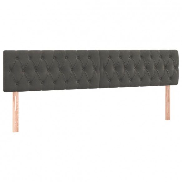 Cadre de lit et matelas Gris foncé 200x200cm Velours