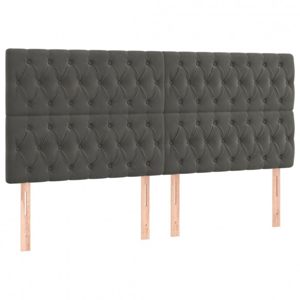 Cadre de lit matelas et LED Gris foncé 200x200 cm