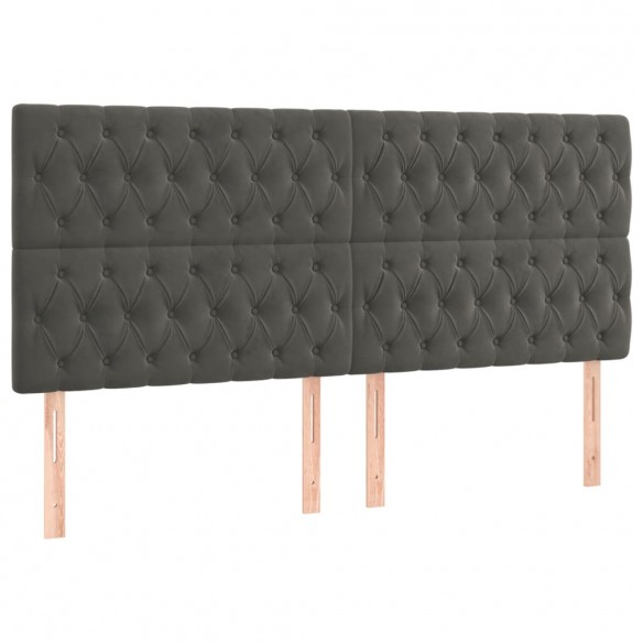 Cadre de lit et matelas Gris foncé 200x200cm Velours