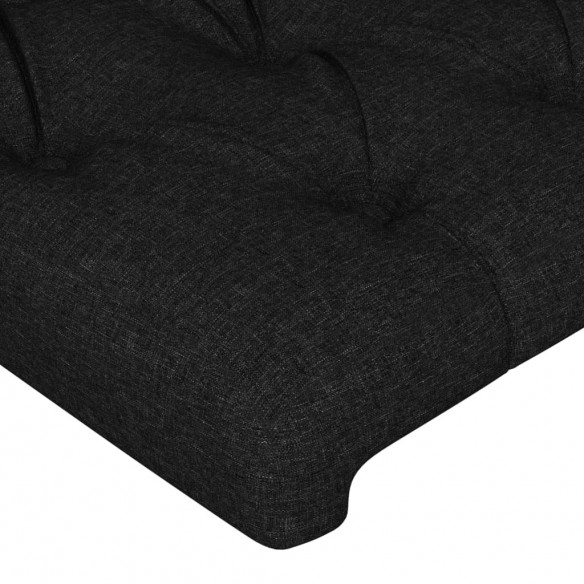 Tête de lit avec oreilles Noir 203x23x118/128 cm Tissu