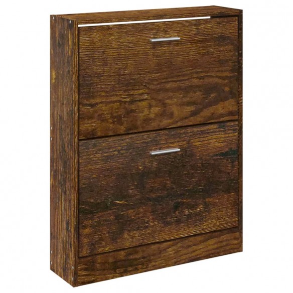 Armoire à chaussures Chêne fumé 59x17x81 cm Bois d'ingénierie