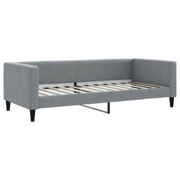 Lit de repos gris clair 90x200 cm Tissu