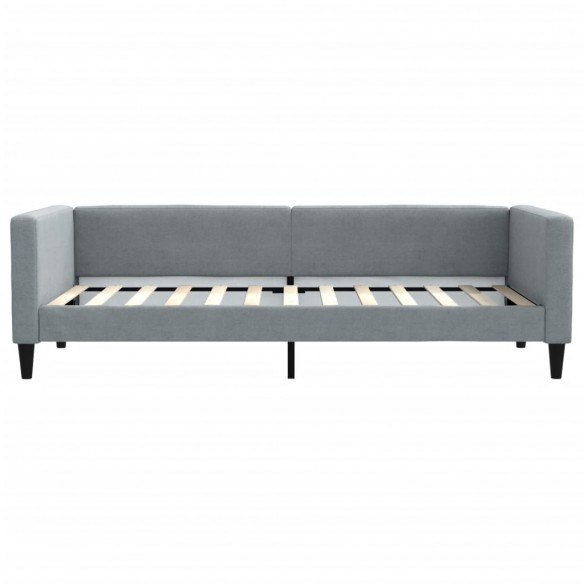 Lit de repos gris clair 90x200 cm Tissu