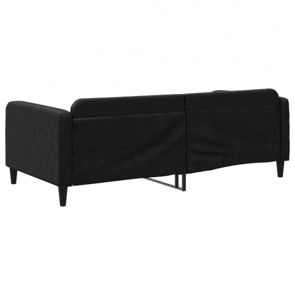 Lit de repos noir 100x200 cm tissu