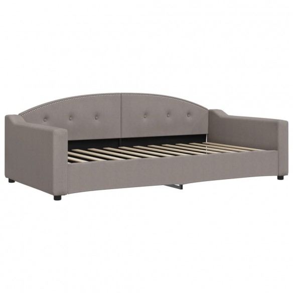 Lit de repos taupe 100x200 cm tissu