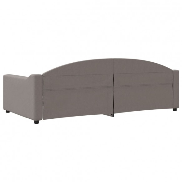 Lit de repos taupe 100x200 cm tissu