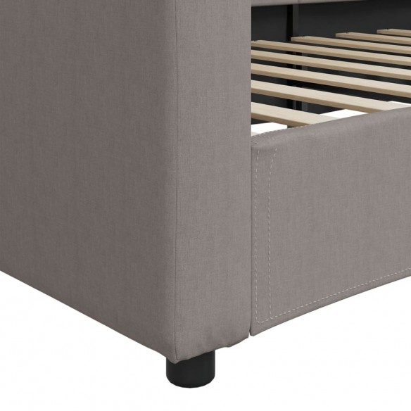 Lit de repos taupe 100x200 cm tissu