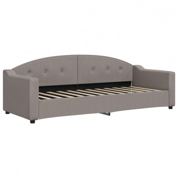 Lit de jour avec matelas taupe 80x200 cm tissu