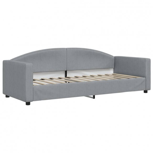 Lit de jour avec matelas gris clair 80x200 cm tissu