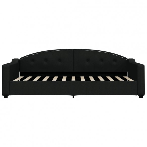 Lit de repos noir 90x200 cm tissu