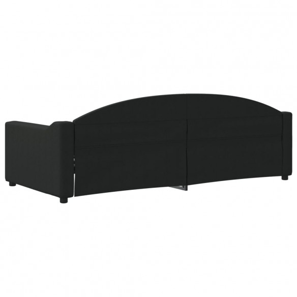 Lit de repos noir 90x200 cm tissu