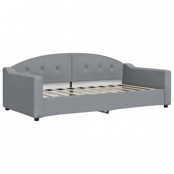 Lit de repos gris clair 90x190 cm tissu