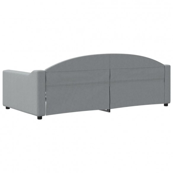 Lit de repos gris clair 90x190 cm tissu