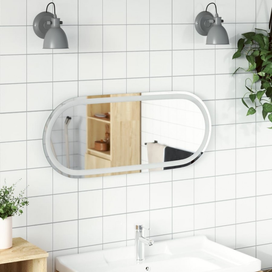 Miroir de salle de bain à LED 80x35 cm ovale