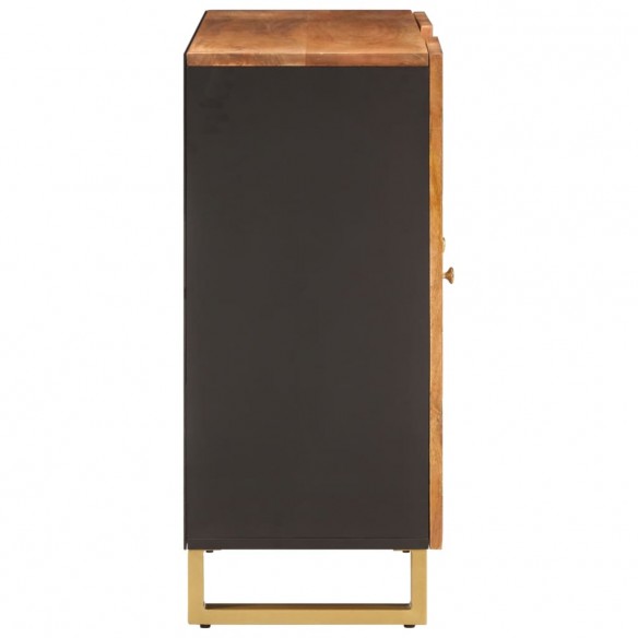 Armoire latérale marron et noir 90x33,5x75 cm bois de manguier