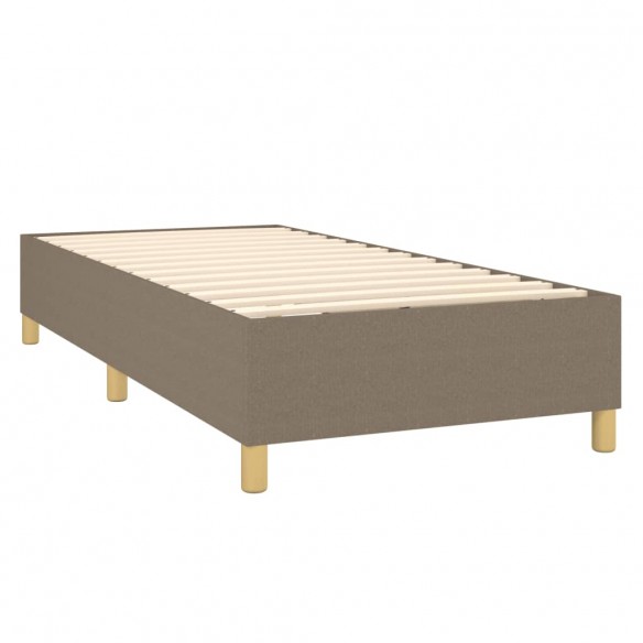 Cadre de lit matelas LED Marron foncé 90x200cm Tissu