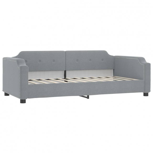 Lit de jour avec matelas gris clair 90x200 cm tissu