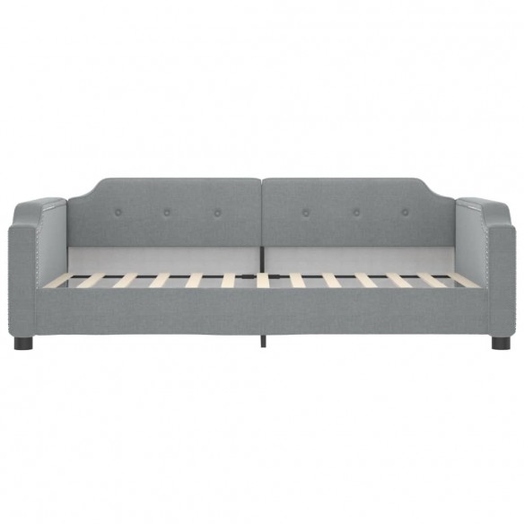 Lit de jour avec matelas gris clair 100x200 cm tissu