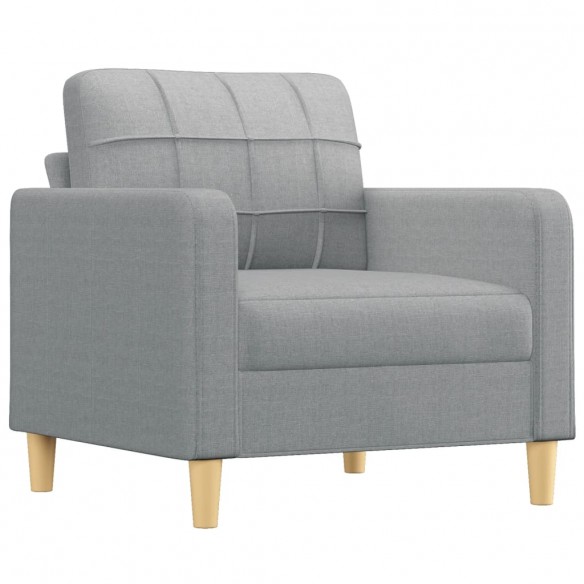 Fauteuil avec repose-pied Gris clair 60 cm Tissu