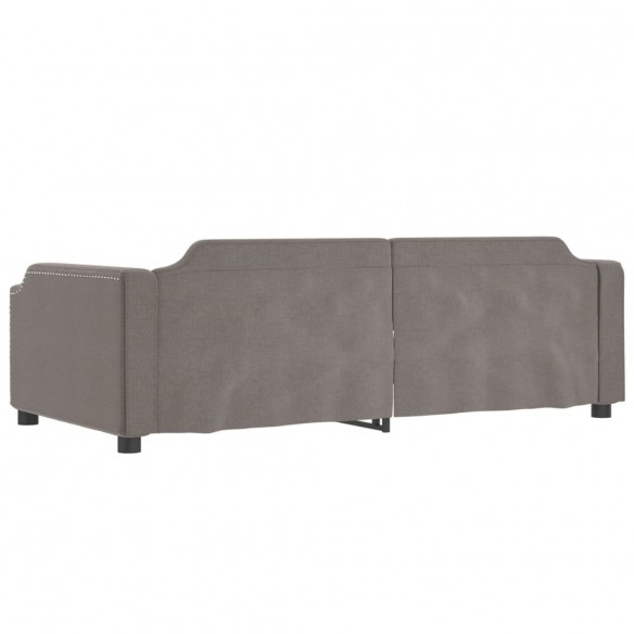 Lit de repos taupe 80x200 cm tissu