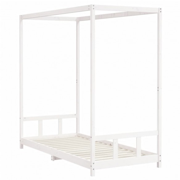 Cadre de lit pour enfants blanc 90x200 cm bois de pin massif