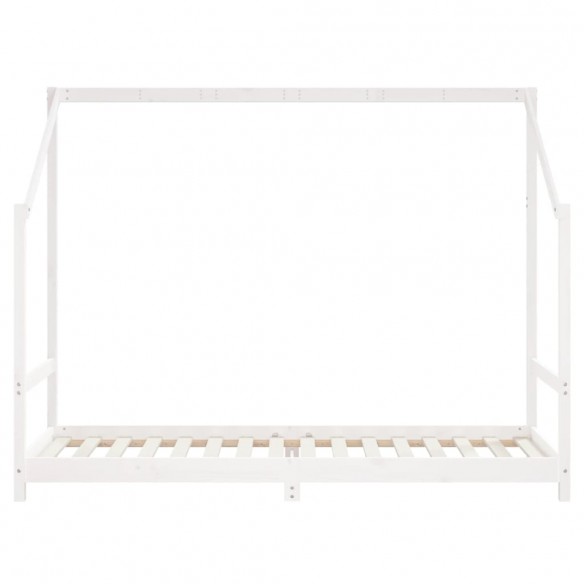 Cadre de lit d'enfant blanc 2x(80x200) cm bois de pin massif