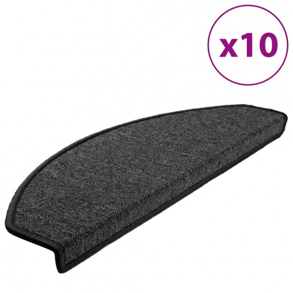 Tapis d'escalier 10 pcs 65x24x4 cm Anthracite