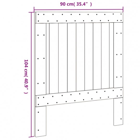 Tête de lit 90x104 cm bois massif de pin