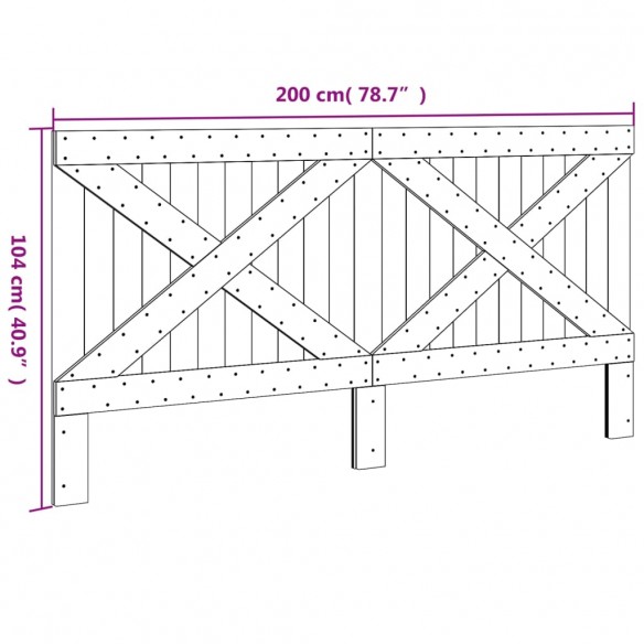 Tête de lit 200x104 cm bois massif de pin