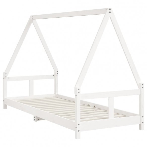 Cadre de lit pour enfants blanc 80x200 cm bois de pin massif