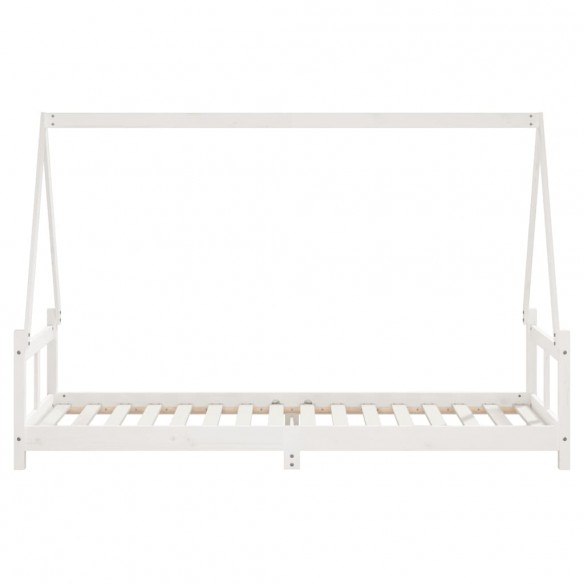 Cadre de lit pour enfants blanc 80x200 cm bois de pin massif