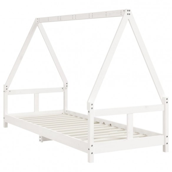 Cadre de lit pour enfants blanc 80x200 cm bois de pin massif