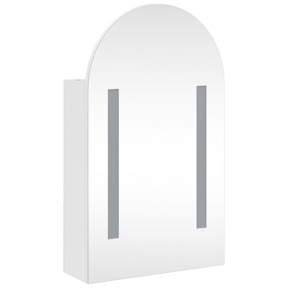 Armoire de bain à miroir avec LED arquée blanc 42x13x70 cm