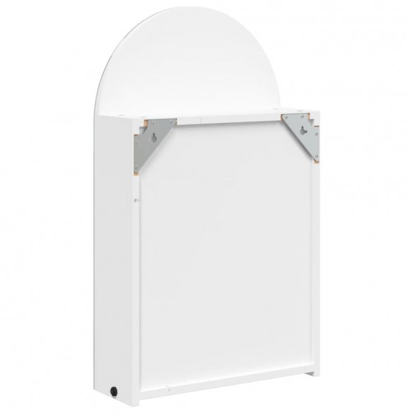 Armoire de bain à miroir avec LED arquée blanc 42x13x70 cm