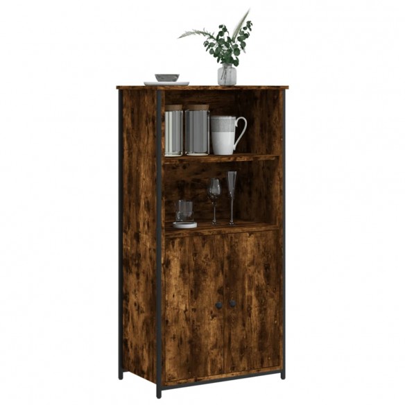 Buffet haut chêne fumé 62x36x121,5 cm bois d'ingénierie