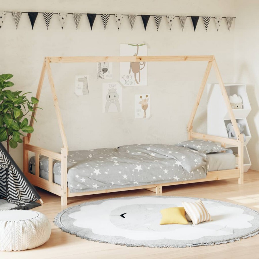 Cadre de lit pour enfants 90x200 cm bois de pin massif