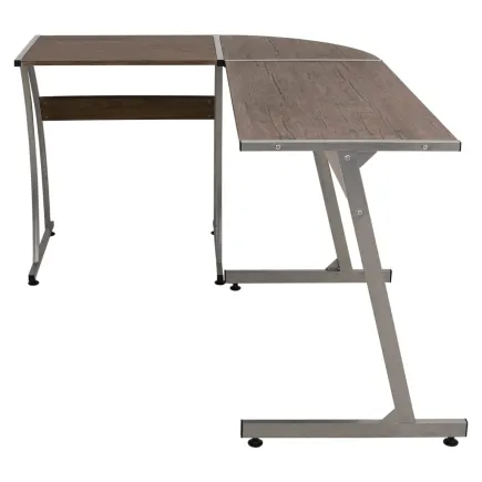 Bureau d'angle marron bois d'ingénierie 2