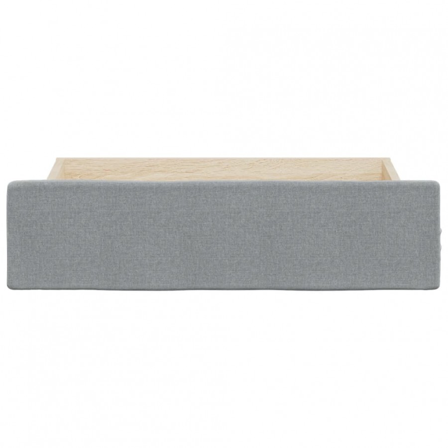 Tiroirs de lit 2 pcs gris clair bois d'ingénierie et tissu Tiroirs de lit 2 pcs gris clair bois d'ingénierie et tissu