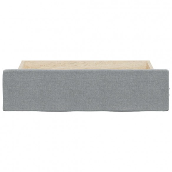 Tiroirs de lit 2 pcs gris clair bois d'ingénierie et tissu