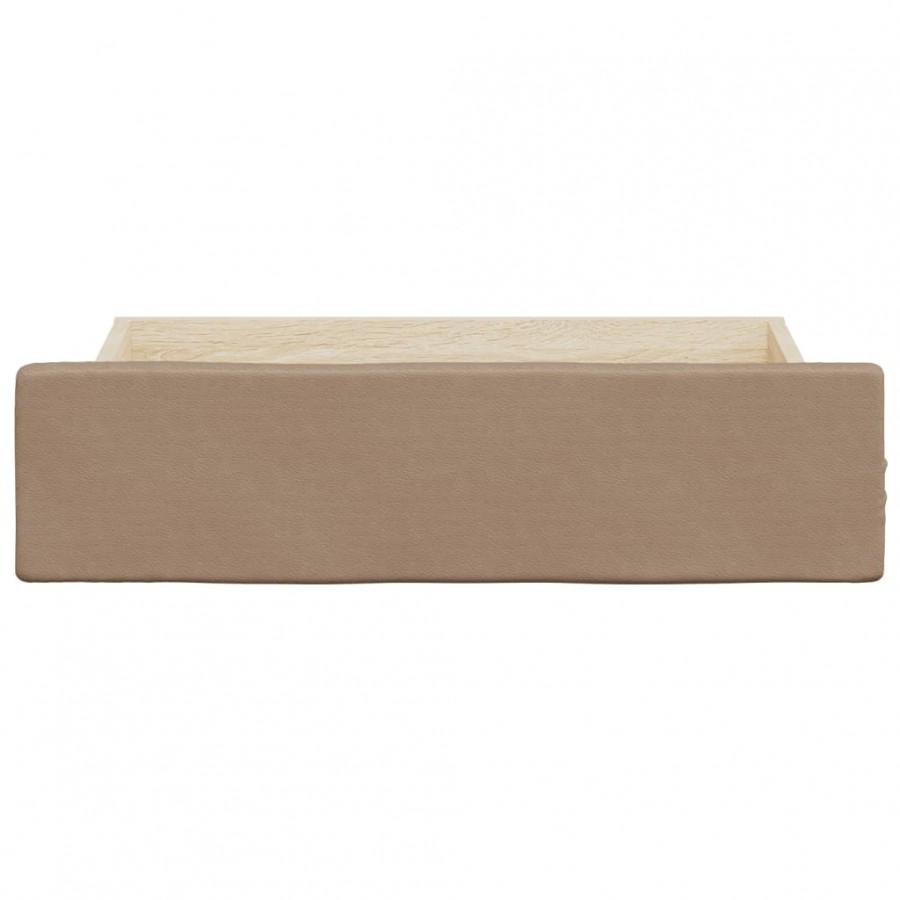 Tiroirs de lit 2 pcs cappuccino bois d'ingénierie et similicuir Tiroirs de lit 2 pcs cappuccino bois d'ingénierie et similicuir