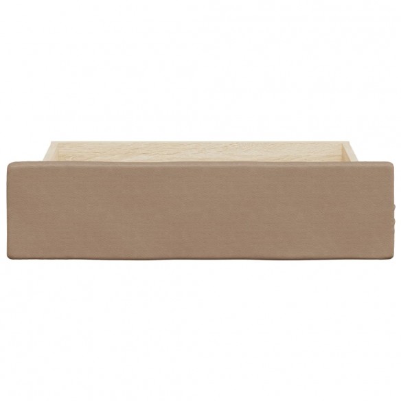 Tiroirs de lit 2 pcs cappuccino bois d'ingénierie et similicuir
