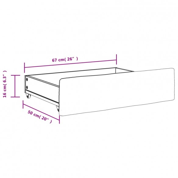 Tiroirs de lit 2 pcs cappuccino bois d'ingénierie et similicuir