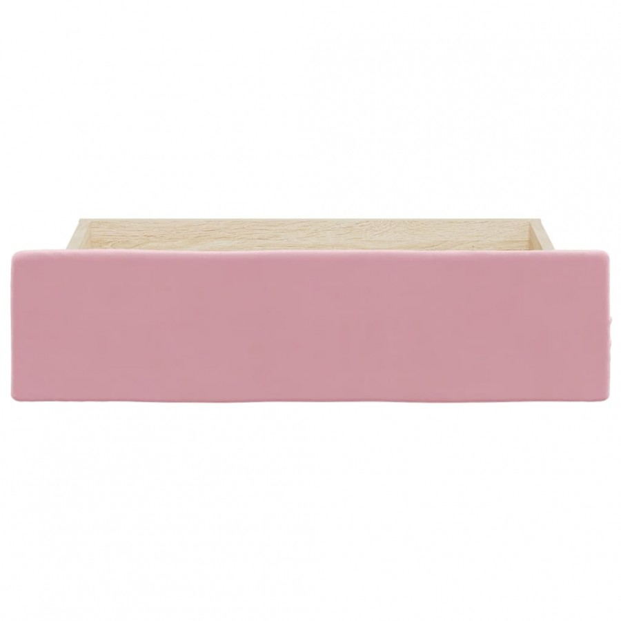 Tiroirs de lit 2 pcs rose bois d'ingénierie et velours Tiroirs de lit 2 pcs rose bois d'ingénierie et velours
