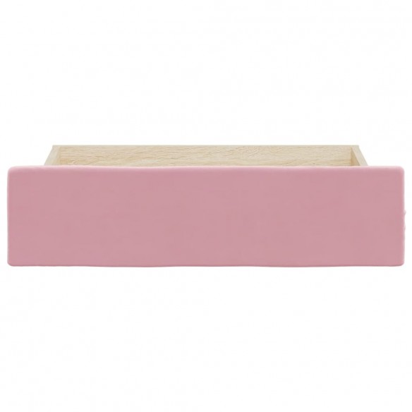 Tiroirs de lit 2 pcs rose bois d'ingénierie et velours