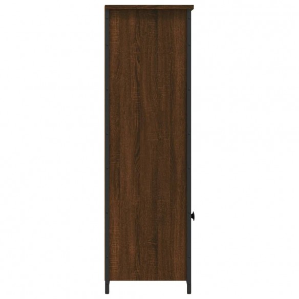 Buffet haut chêne marron 62x32x103,5 cm bois d'ingénierie