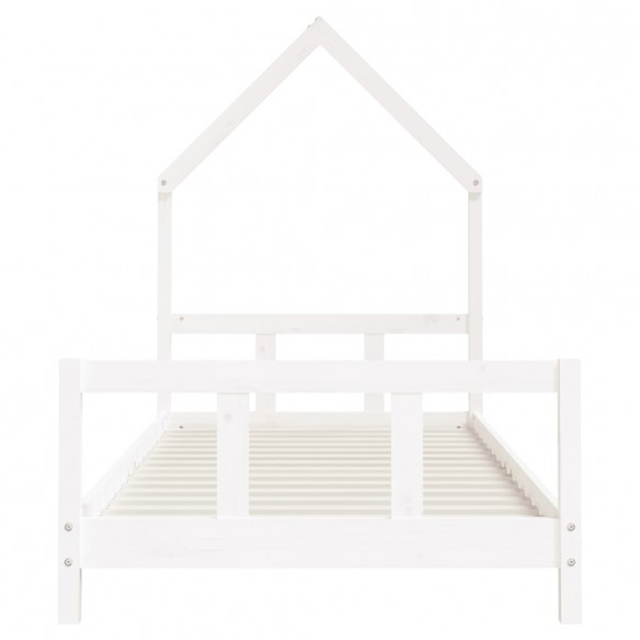 Cadre de lit pour enfants blanc 90x200 cm bois de pin massif