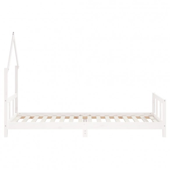 Cadre de lit pour enfants blanc 90x200 cm bois de pin massif