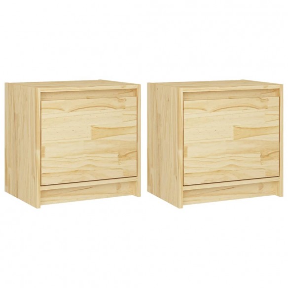 Tables de chevet 2 pcs 40x30,5x40 cm bois de pin massif