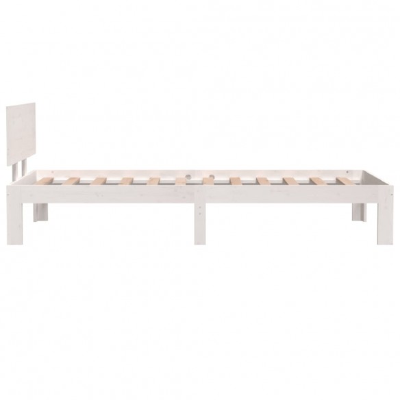 Cadre de lit Blanc Bois massif 75x190 cm Petit simple