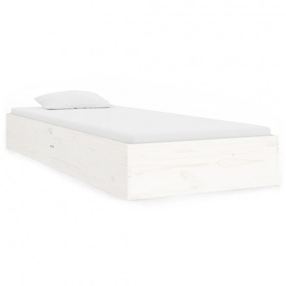 Cadre de lit blanc bois massif 90x190 cm simple